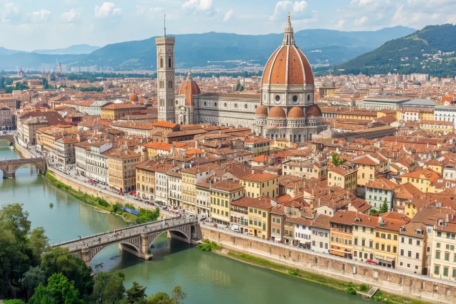 Florence Attractions: A Guide to the Best Places to See 2 Florence attractions map view highlighting the Duomo, Uffizi Gallery, Ponte Vecchio, and Piazza della Signoria.
