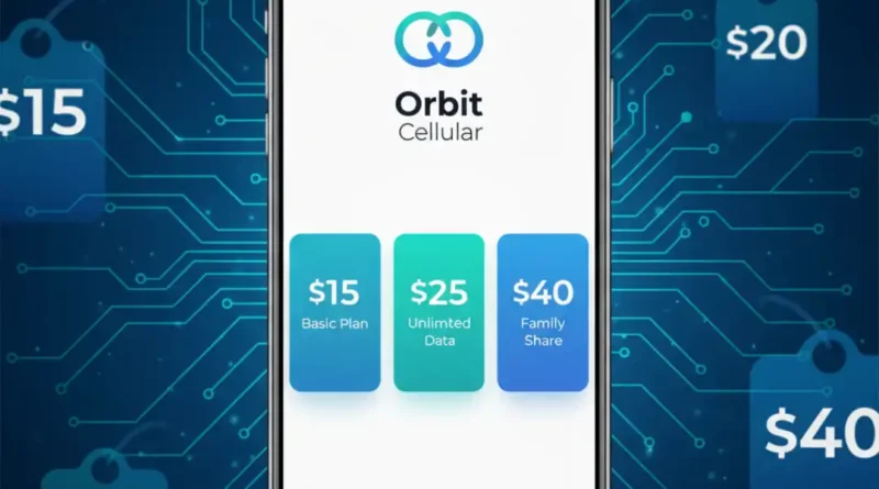 "Affordable Orbit Cellular mobile plans in the USA – basic plan $15, unlimited data $25, and family share $40."