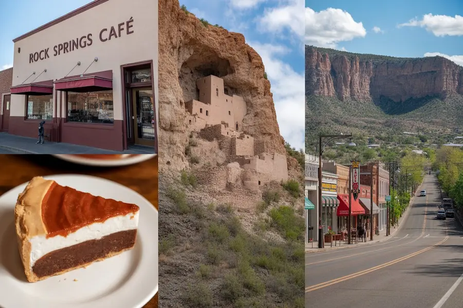 Phoenix to Sedona Drive: Complete 2025 Guide 2 Must-see stops on Phoenix to Sedona drive including Rock Springs Café, Montezuma Castle, and Jerome historic town.