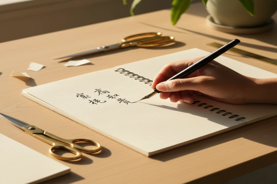 “Notebook and pen showing craft design technology tools”