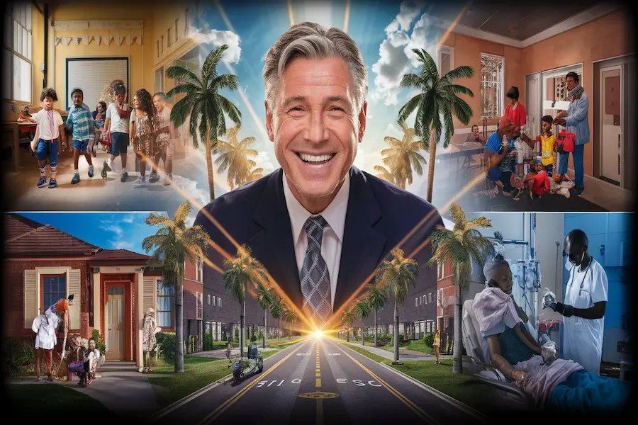 Misha Ezratti Net Worth: More Than Just Money 2 "Businessman supporting community in Florida with education, healthcare, and charities, symbolizing wealth with social value."