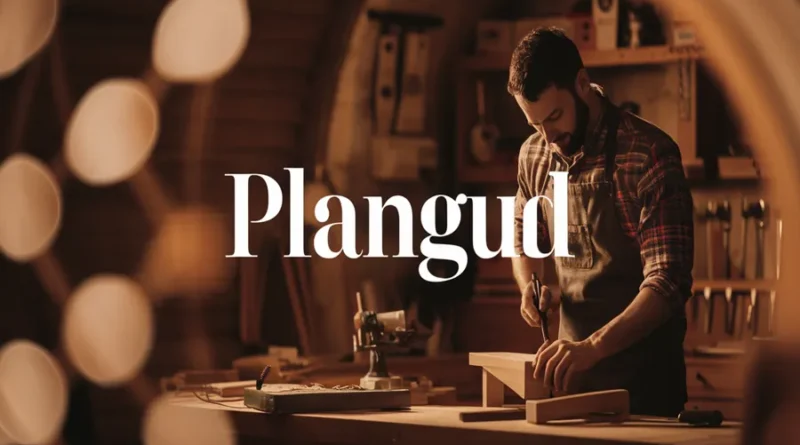 “Plangud – Craftsman working with focus in a creative wooden workshop”