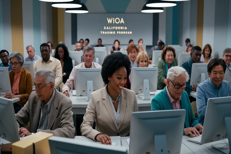 “Adult learners in California attending a Workforce Innovation and Opportunity Act training program to build career skills and job readiness.”